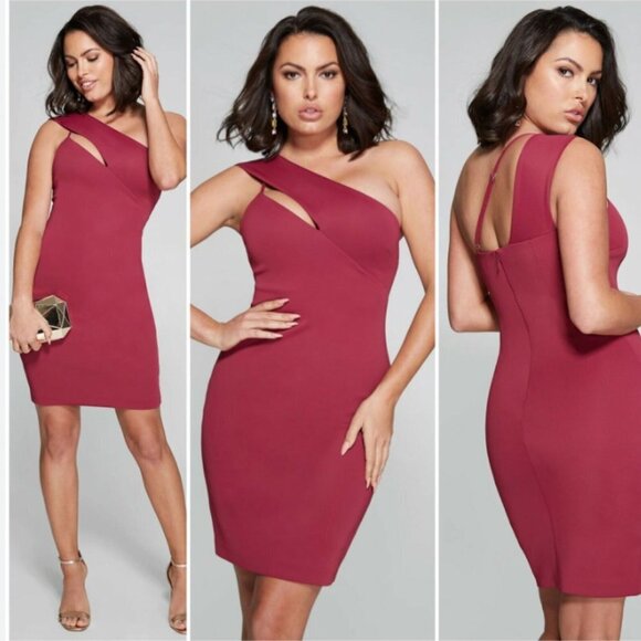MARCIANO LADY LIKE SCUBA DRESS IN BLUSHING BERRY COLOR - STYLE O2G8016331Z - M - Picture 1 of 10